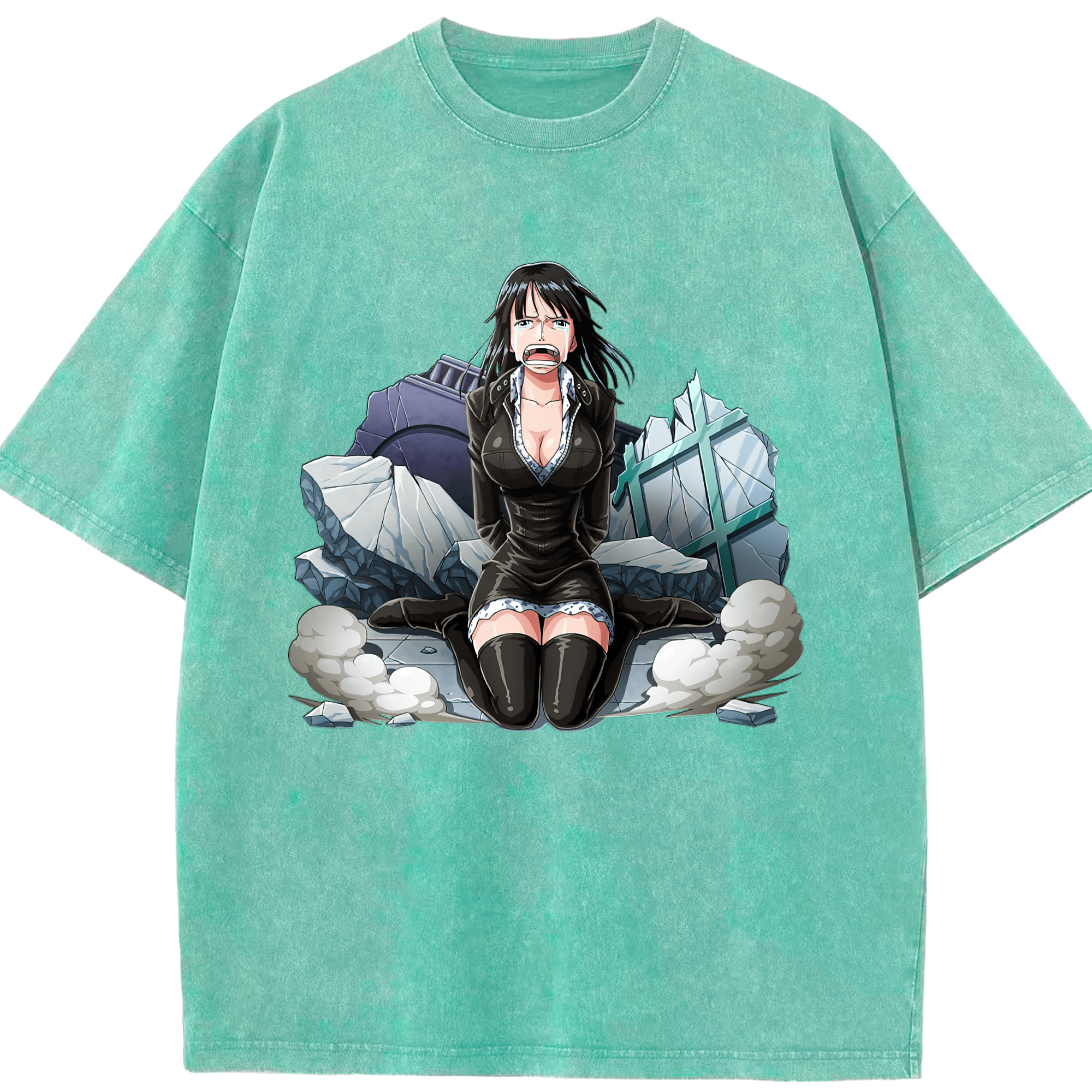 ワンピース ニコ・ロビン ONE PIECE Nico Robin 綿100% ヴィンテージ風 半袖Tシャツ（フロントプリント）